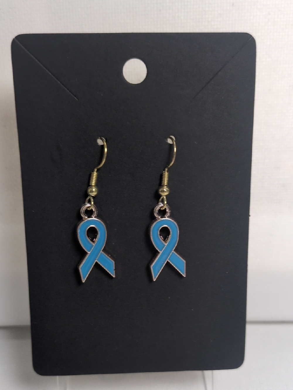 Awareness Ribbon Drop Earrings - Blue